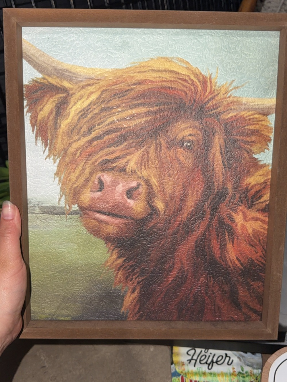Rustic Highland Cow Canvas Art - Brown & Rust Tones
